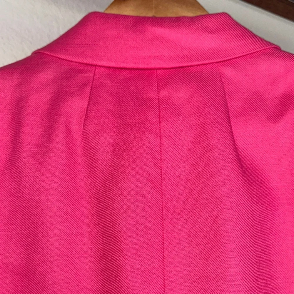 J. Crew : Parke Blazer in Bright Pink Stretch Linen Blend - Size 0 - Picture 10 of 15